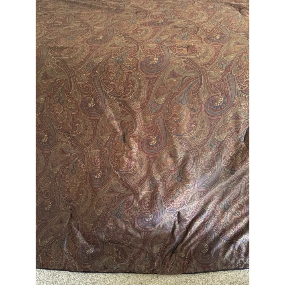 Vintage Ralph Lauren Reversible Queen Full Comforter Navy piping